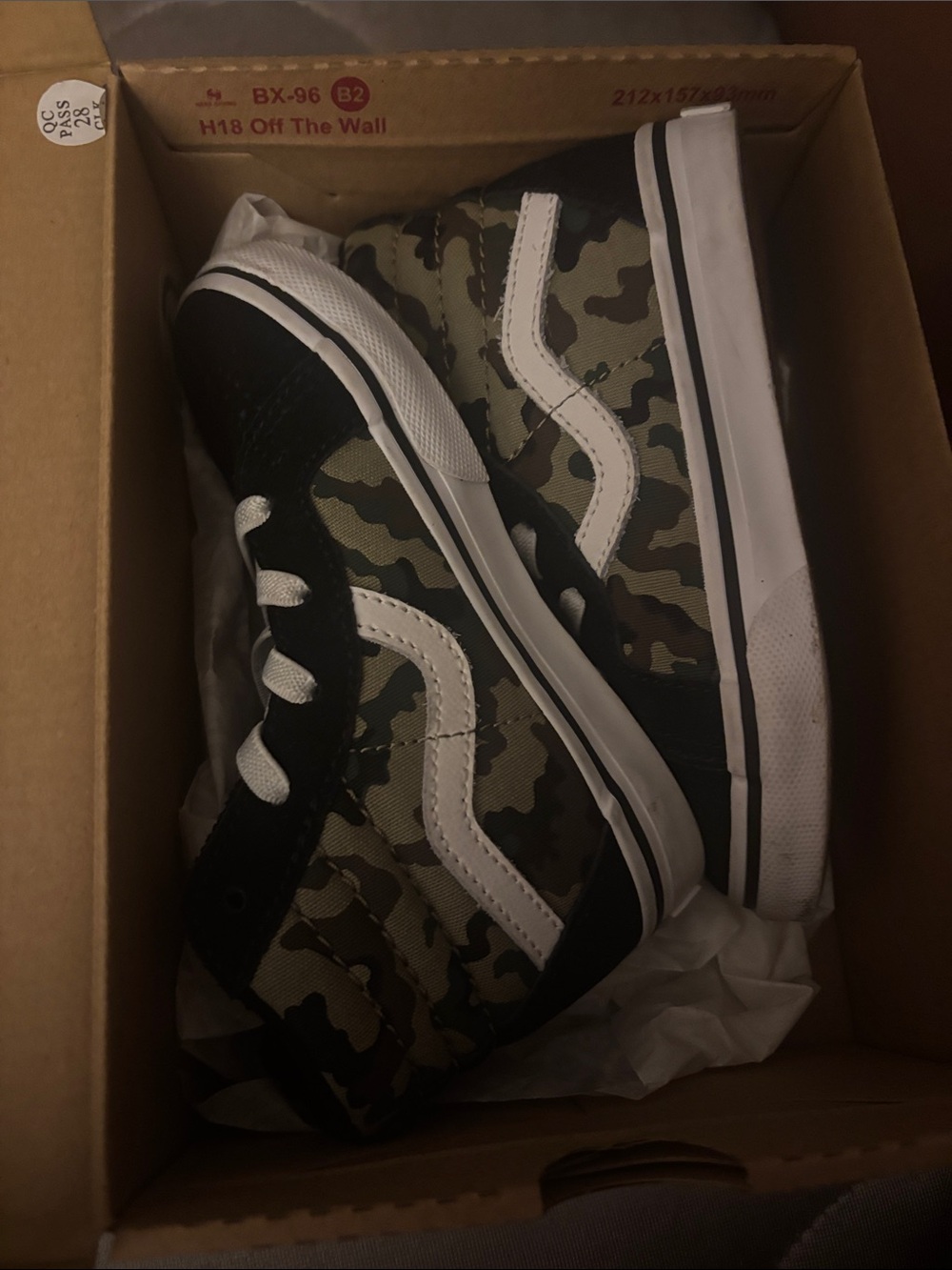 Vans Kids Camouflage High-Top Sneakers in Green and Black